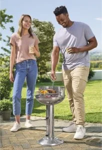 GRILLMEISTER Barbecue à colonne au charbon de bois