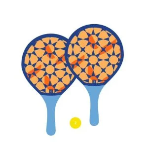 Set raquettes Beach Tennis WOODY RACKET ORANGE